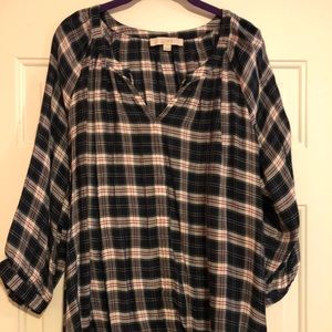COPY - Loft Plaid Top